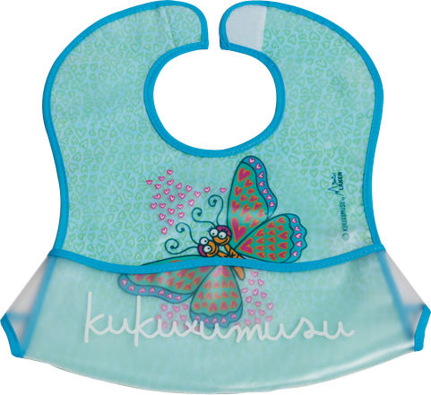 Laken Potta Waterproof Bib Plastic with Hoop & Loop Fastener & Pocket Light Blue KB-PO