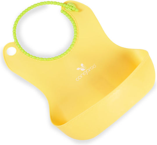 Cangaroo Am Am Waterproof Bib Silicone with Button & Pocket Yellow