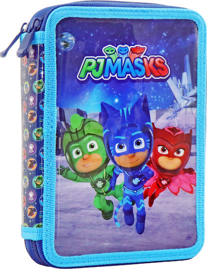 Diakakis Pj Masks Pencil Case Full 1pcs with 2 Compartments Blue