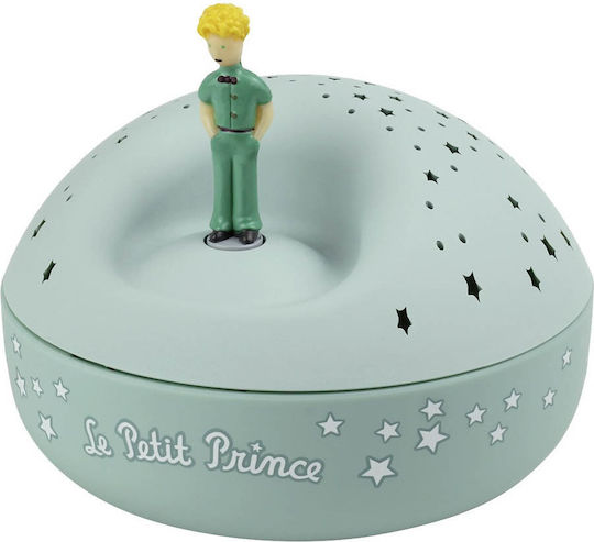 Trousselier Rotating Kids Projector Lamp Little Prince with Star Projection Green 12x12cm