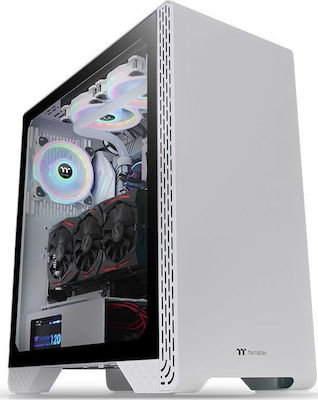 Thermaltake S300 Гейминг Midi Tower Компютърна кутия със странично прозорче Snow Edition