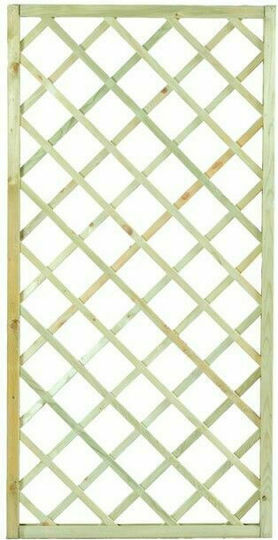 Grătar De Grădină Diagonal (12x12) Din Lemn Cu Design În Grilă Romb Bej 90x180cm