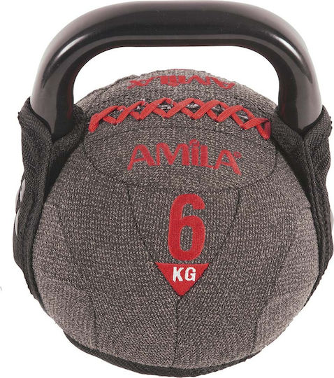 AMILA Gray PVC Kettlebell 6kg