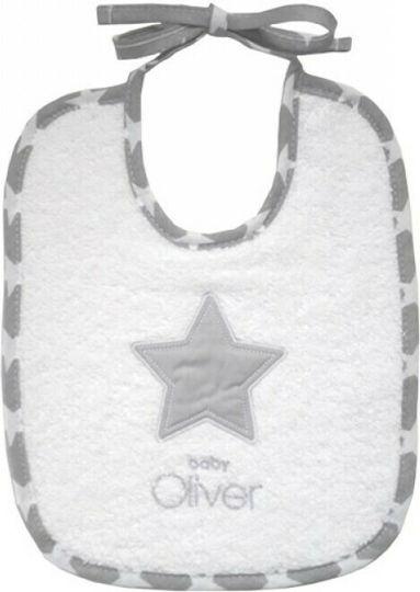 Baby Oliver My Little Super Star Lätzchen Stoff mit Spitzenband Gray