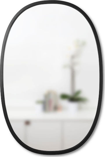 Umbra Hub Oval Като Огледало за Стена с Черно Дърво Рамка 91x60см 1бр