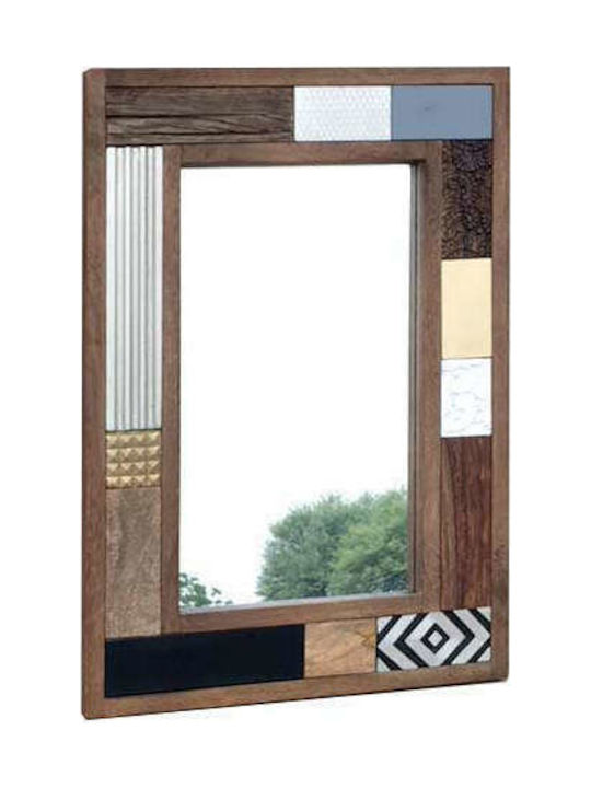 Bizzotto Dhaval Wall Mirror with Multicolour Wooden Frame 100x70cm 1pcs