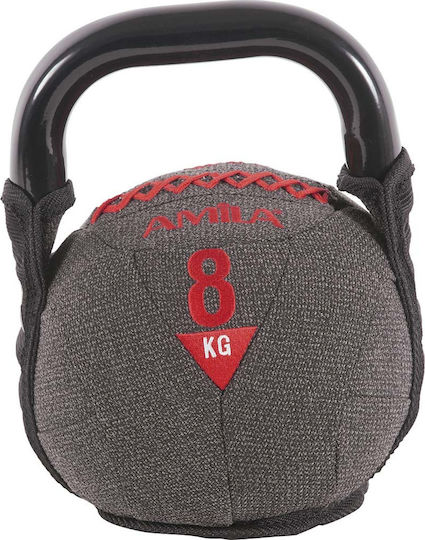 AMILA Gray PVC Kettlebell 8kg