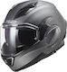 LS2 FF900 Valiant II Solid Modular Helmet with Sun Visor ECE 22.05 1700gr Matt Titanium