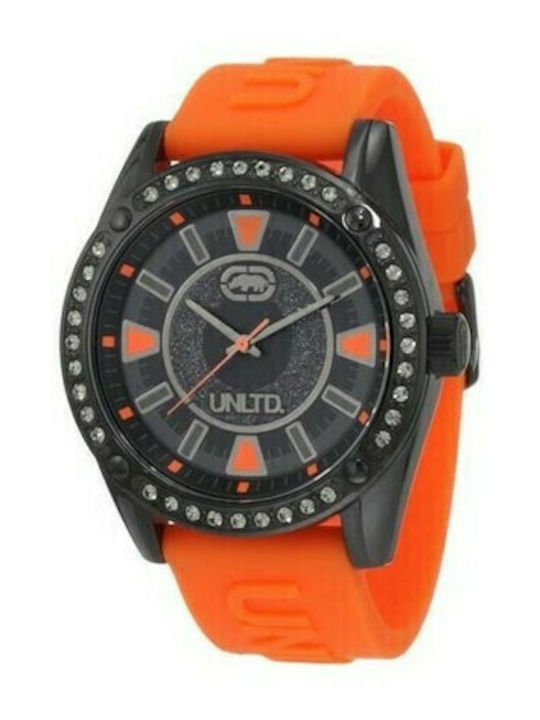 Marc Ecko Ανδρικό Ρολόι 47mm Μπαταρίας με Πορτοκαλί Καουτσούκ Λουράκι