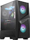 MSI MAG Forge 100R Jocuri Middle Tower Cutie de calculator cu iluminare RGB Negru
