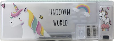 Unicorn World Pencil Case with 1 Compartment White