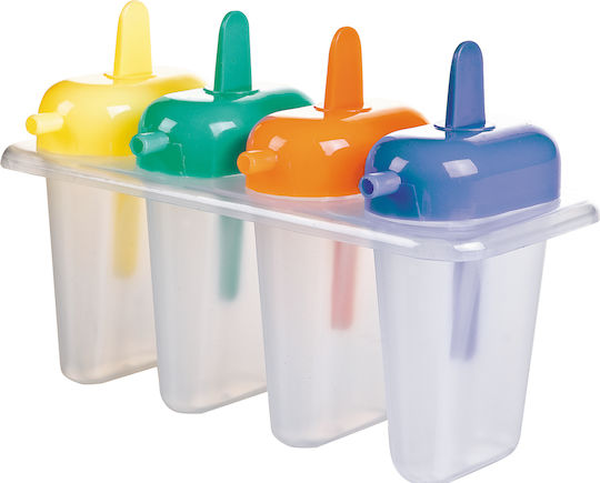 Ibili No Coating Plastic Ice Cream & Ice Lolly 4 Cups Baking Pan 4pcs