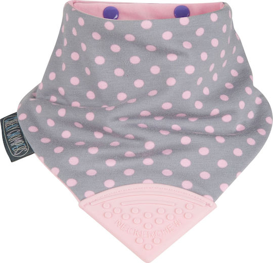 Cheeky Chompers Polka Pink Bandana Stoff mit Taste Rosa für 2 m+