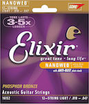 Elixir Set Phosphor-Bronze Saiten für Akustische Gitarre Nanoweb Leicht 12-Saitig 10 - 47"