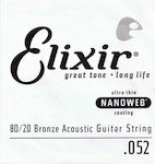 Elixir Single Phosphor Bronze String for Acoustic Guitar .052" 15152