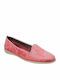 Leder Damen Mokassins in Rot Farbe