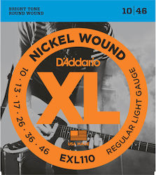 Daddario Complete Set Nickel Wound String for Electric Guitar XL Nickel Regular Light 10-46