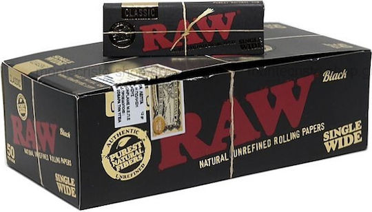 Raw Classic Black Χαρτάκια Στριφτού Τσιγάρου 50 φύλλα 50τμχ