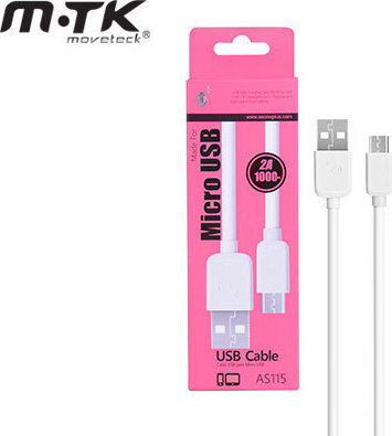 Mtk Regulär USB 2.0 auf Micro-USB-Kabel Weiß 1m (463.72376) 1Stück