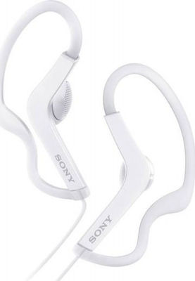 Sony Ακουστικά Ψείρες Earbuds MDR-AS210 Τύπου Ear Hook Λευκά
