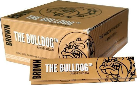 The Bulldog Amsterdam Brown Χαρτάκια Στριφτού Τσιγάρου Slim King Size 33 φύλλα 50τμχ