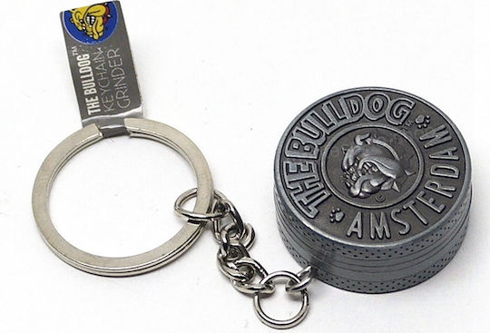 The Bulldog Amsterdam Grinder Keychain 2 Parts 30mm Silber
