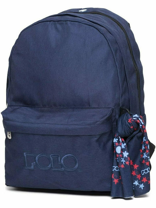 Polo Original Double 600D School Bag Backpack Junior High-High School in Blue color L32 x W23 x H40cm 2020