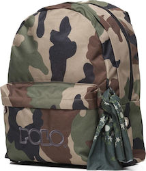 Polo Original Double 600D Σχολική Τσάντα Πλάτης Γυμνασίου - Λυκείου σε Χακί χρώμα Μ20 x Π20 x Υ40εκ 2020