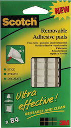 Scotch Glue Stickers 3M Removable Adhesive 84 White Pads General Purpose