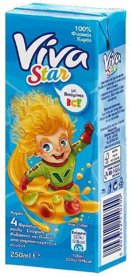Viva Χυμός Star Boy Αχλάδι / Πράσινο Μήλο / Ροδάκινο 250ml