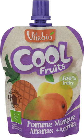 Vitabio Био Сок Cool Fruits Ябълка, манго, ананас и ацерола Без захар 90мл 1бр