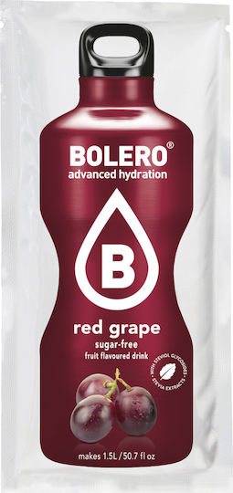 Bolero Χυμός σε Σκόνη 1.5L σε Νερό Κόκκινο Σταφύλι Χωρίς Ζάχαρη 9gr