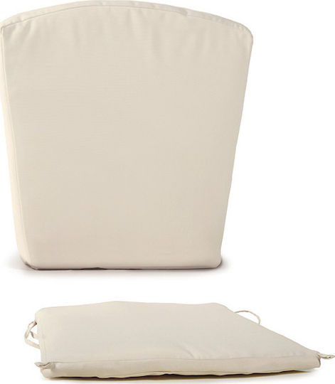 Lianos Garden Chair Cushion with Horseshoe Backrest Ecru 62x66cm