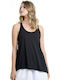 BodyTalk 1201-901221 Women's Athletic Cotton Blouse Sleeveless Black