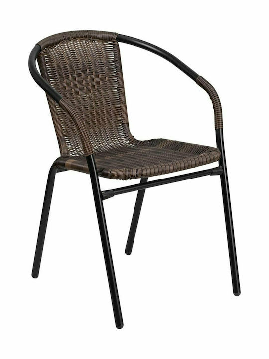 Καρέκλα Εξωτερικού Χώρου Μεταλλική Mercury Καφέ 54x61x73εκ.