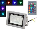 Waterproof LED Floodlight 10W RGB with Remote Control IP65