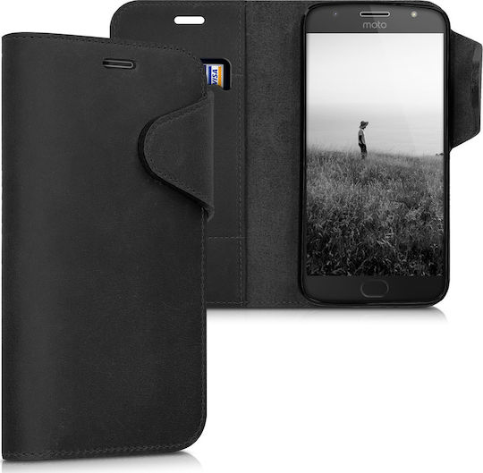 Kalibri Suede Wallet Δερμάτινο Μαύρο (Moto G5S Plus)