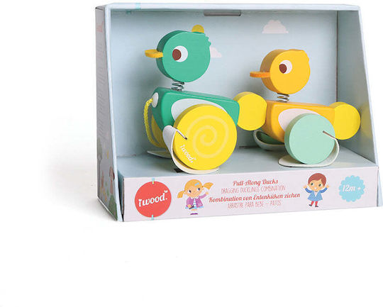 iwood Συρόμενο Παιχνίδι Pull Along Ducks από Ξύλο για 12+ Μηνών