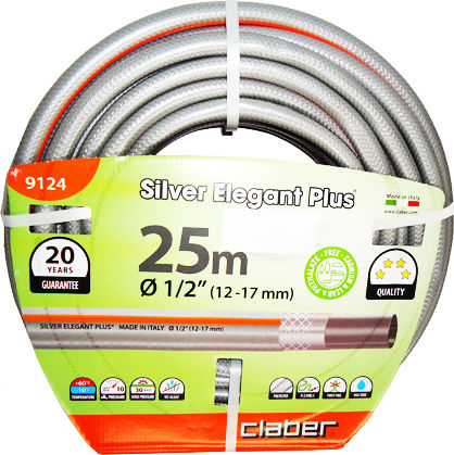 Claber Hose Watering Silver Elegant Plus 1/2" 25m