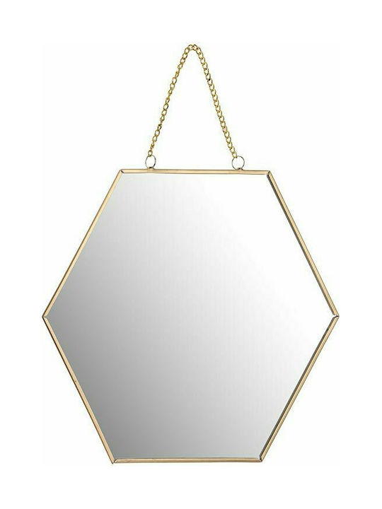 Wall Mirror with Gold Metallic Frame 17x10cm 1pcs