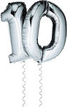 Balloon 100cm silver color Number 10, sent deflated 2 sq.m.h.