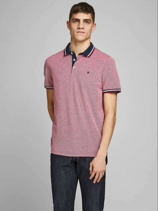 Jack & Jones Men's Short Sleeve Blouse Polo Rio Red