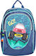 KalGav Libby Jeep School Bag Backpack Kindergarten Blue with Water Bottle Holder 13Liters