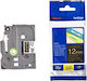 Brother Label Maker Tape 8m x 12mm in Black Col...