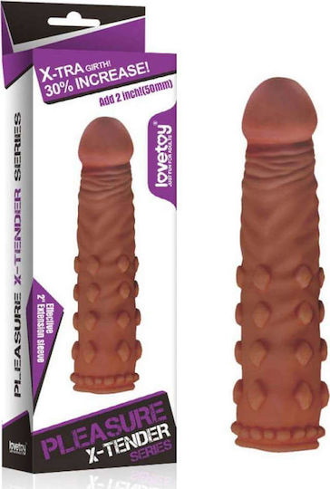 Lovetoy Pleasure X Tender Penis Sleeve Προέκταση Πέους Καφέ 18cm