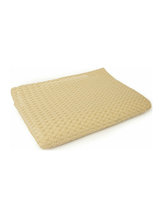 Dimcol Blanket Nursery Swaddling Blankets 335 Gsm Waffle Beige 110x85cm