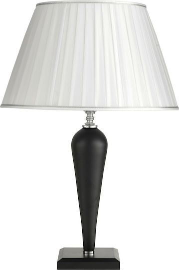 Ondaluce Ravel Metal Table Lamp for Socket E27 with White Shade and Black Base
