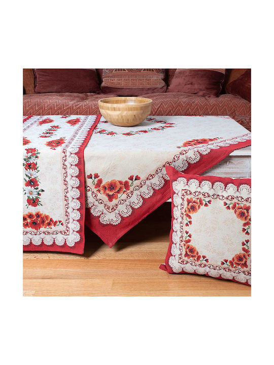 Silk Fashion Decorative Pillow Case 14250 Red 45x45cm.