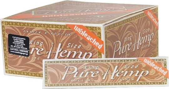 Pure Hemp Unbleached Нерафинирани Листчета за свиване на цигари King Size 33 листове 50бр