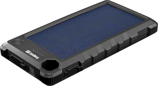 Sandberg Outdoor Solar Power Bank 10000mAh with USB-A Port and USB-C Port Black